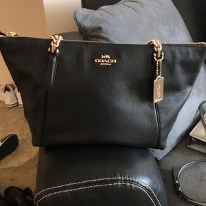 Black leather Coach purse